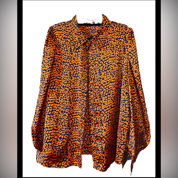 Fashion Nova Poplin Animal Print Button Front Blouse NWT! Size 3X - Picture 3 of 8
